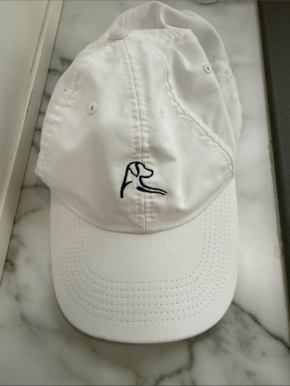 Rhoback Hat Cap Strap Back White Dog Logo Mens One Size Lightweight Golf Outdoor